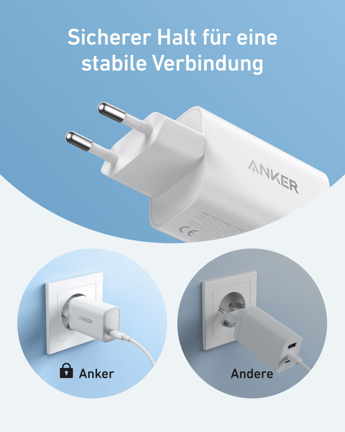 Cargador Anker Nano (100W) con cable USB-C