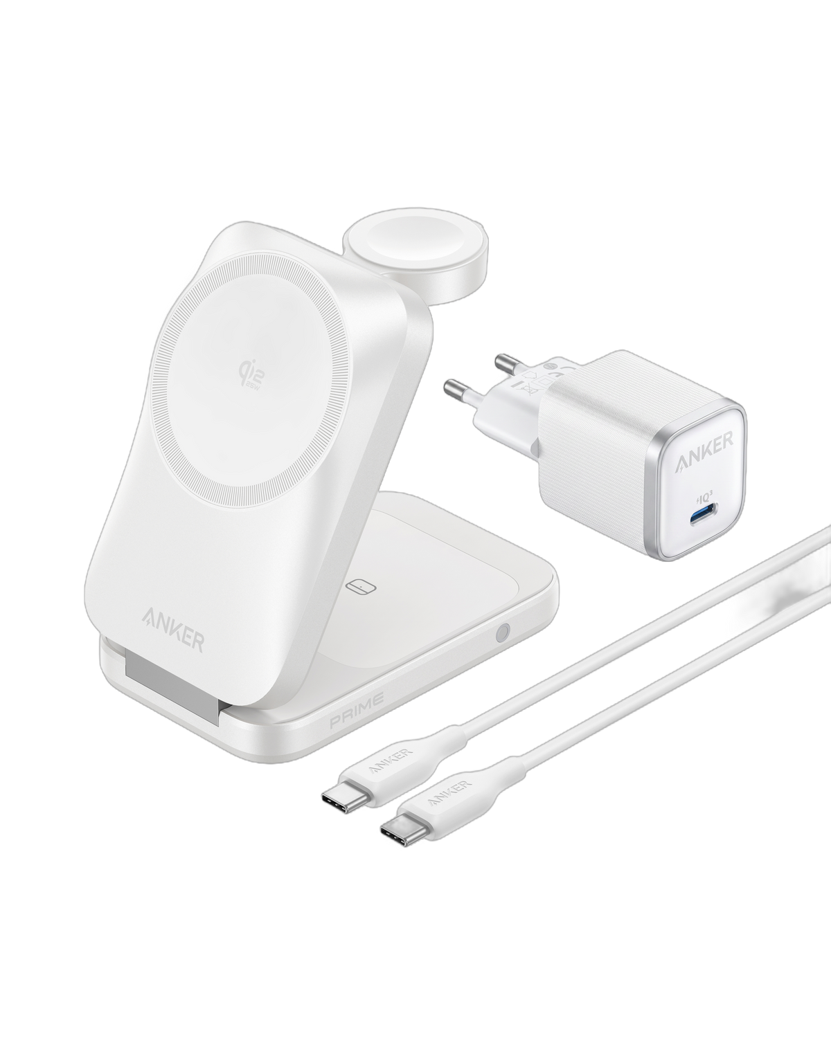 Anker Prime Cargador Inalámbrico iPhone 3 en 1 Plegable Qi2.2 25W, AirCool